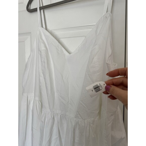 NWT Old Navy Lined White Cotton 3X Women’s Dress Sleeveless Pockets Summer Long - Picture 2 of 8